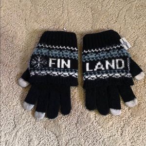 Vintage Finland knit gloves and hand warmer sleeve